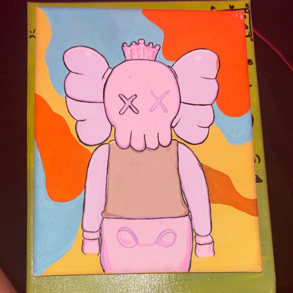 Pink and Orange Abstract Elephant Art